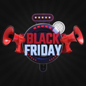 square-banner-with-black-friday-megaphones.-3d-rendering-free-psd