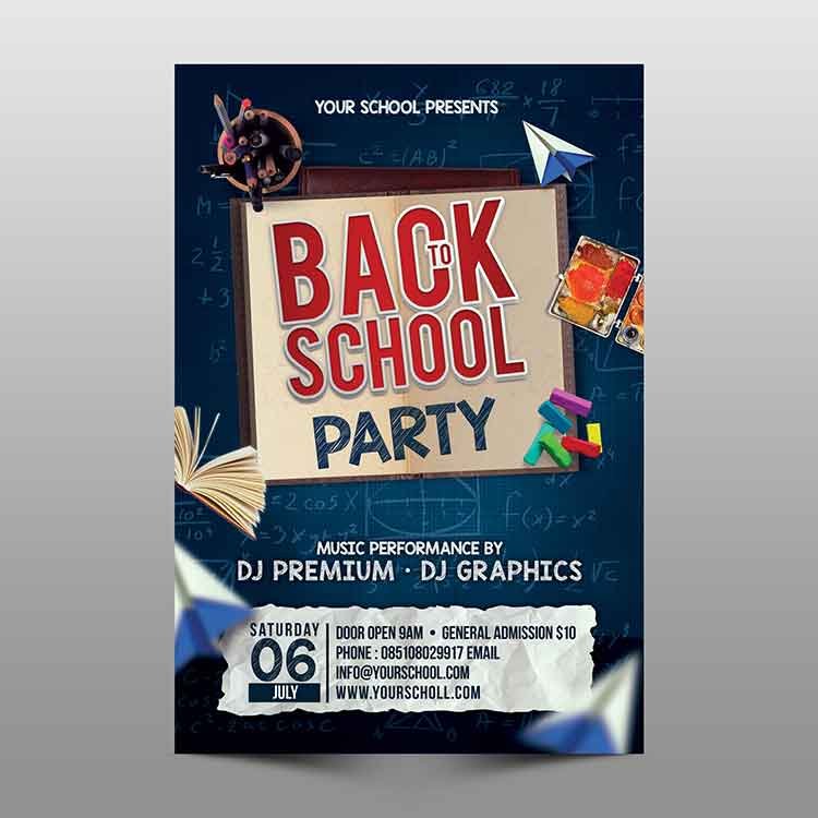 back to school flyer psd