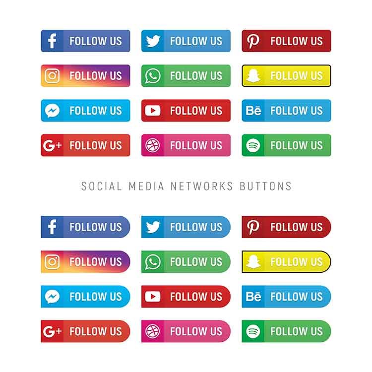 social follow psd icons