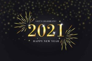 Golden happy new year 2021 Vector