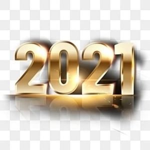 2021، تأثير ذهبي، رقم 3D، PSD، PNG، مجاني