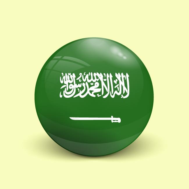 فيكتور علم السعودية مجسم دائري Saudi flag eps, ai vector, design, file للتصميم مفتوح قابل للتعديل على اليستريتور مجانا .